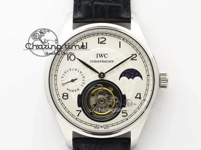MIROTIME 0521 Affordable Portuguese Real PR Real Annual Calendar IW5035 ZF 1:1 Best Edition White Dial Blue Markers on Blue Leather Strap A 7143